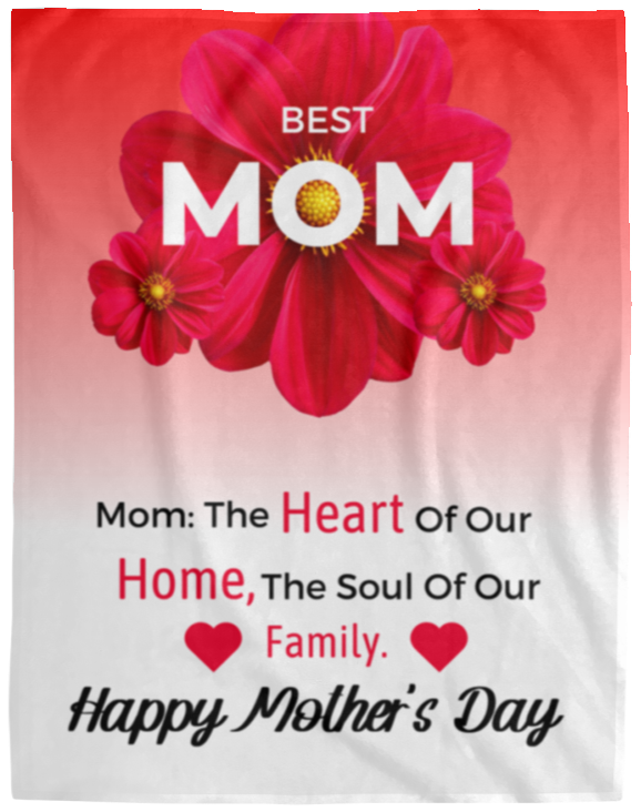 Mom Red Flowered Blanket | Mother's Day Gift