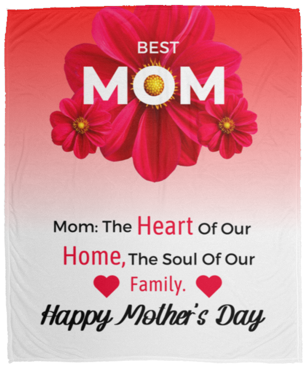 Mom Red Flowered Blanket | Mother's Day Gift